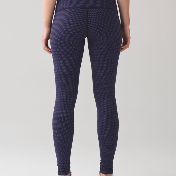 Lululemon Wunder Under Luon Hi-Rise Pant in Teeny Check Black Cerulean B… - Picture 1 of 7
